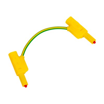Biztonsági összekötő kábel, sárga/zöld, 9 cm