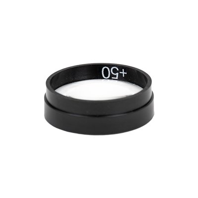 Objektív, optikai üveg (K9), D50 mm, FL +50 mm